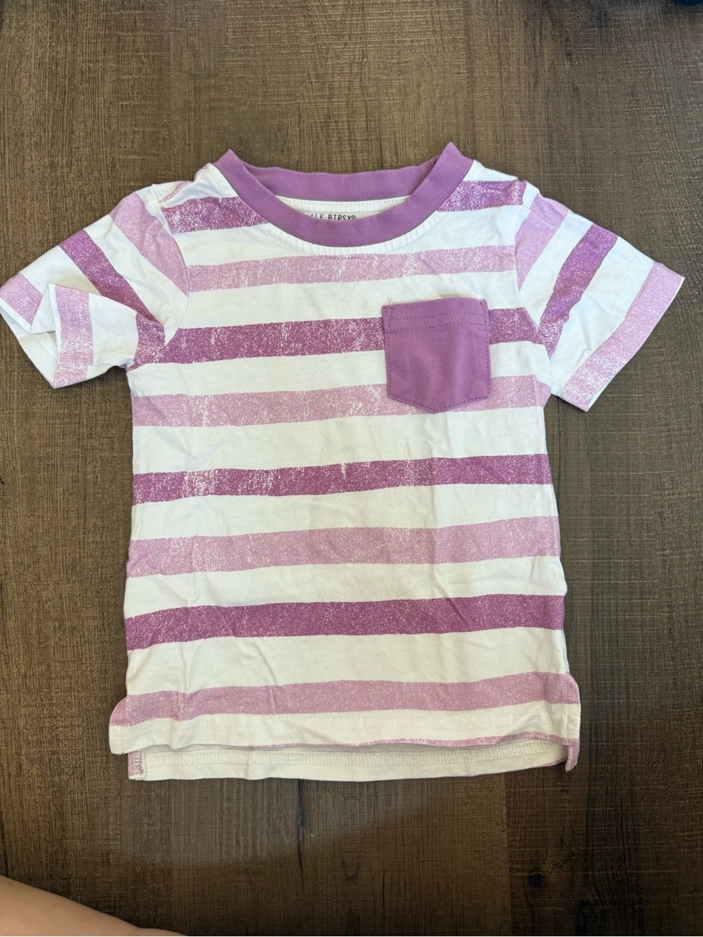 Little Bipsy Lavender and White Striped Pocket Tee